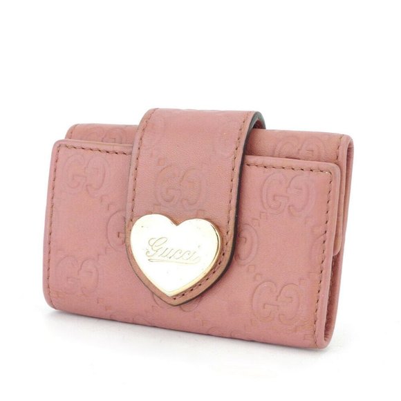 GUCCI key case Gutchishima pink leather Auth used T10578 - Picture 1 of 8